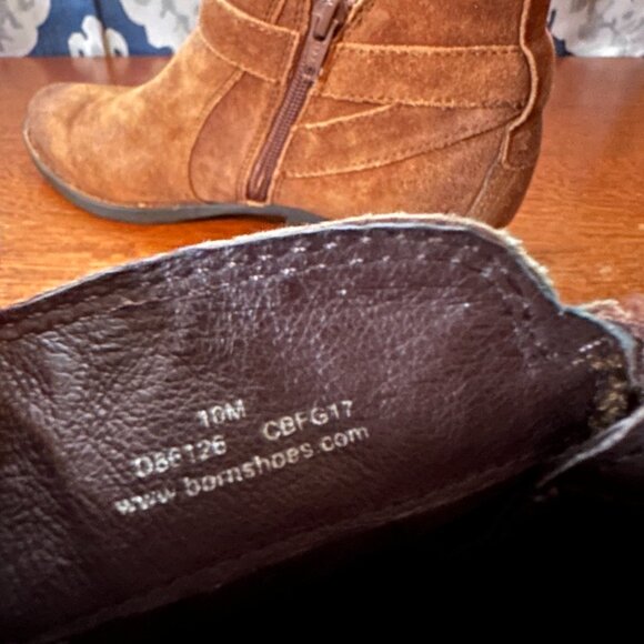 Born Jorgette suede leather brass buckle ankle boots - Picture 3 of 5